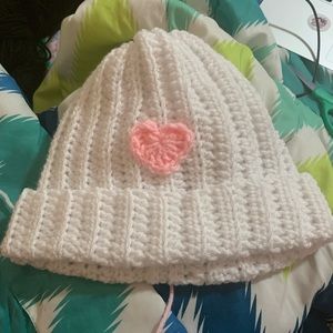 handmade heart beanie